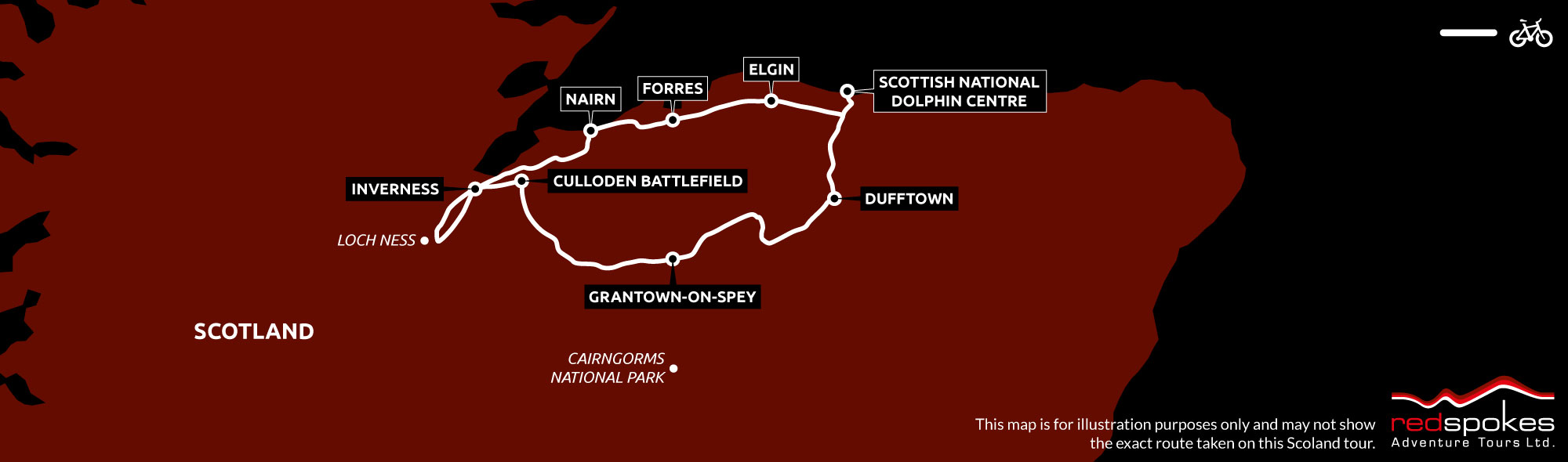 Example route for this Self-Guided cycling holiday