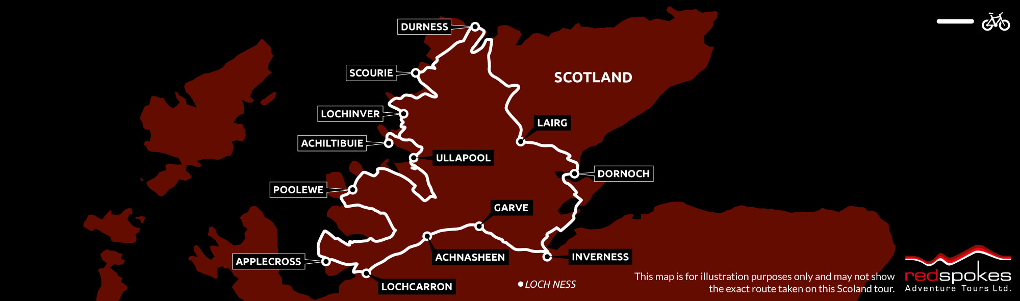 Example route for this Scotland cycling holiday
