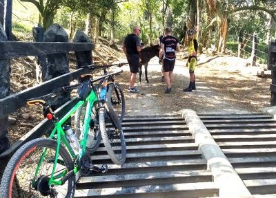 Audrey & Tim Midgley Cycling on the  tour with redspokes