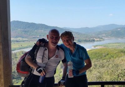 Karen Macauley Cycling on the  tour with redspokes