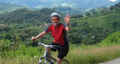 Anne Barry Cycling on the  tour with redspokes