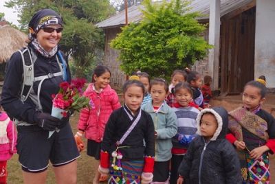 Tracey Croke Cycling on the  tour with redspokes