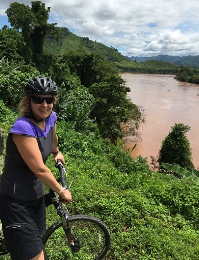 Gillian Pastuch Cycling on the  tour with redspokes