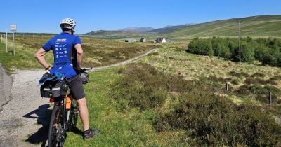 Jane and Peter Wardell  Cycling on the  tour with redspokes