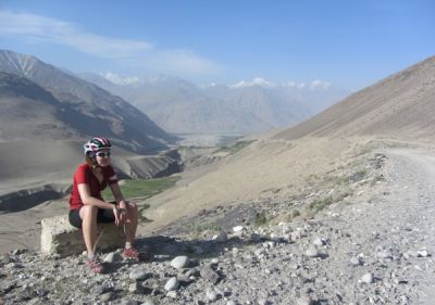 Sarah Todd Cycling on the  tour with redspokes
