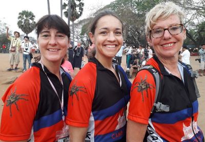 Karen Allworthy Cycling on the  tour with redspokes