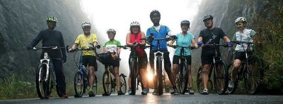 Karen Karnuta Cycling on the  tour with redspokes