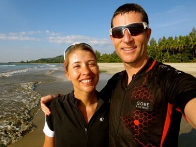 Becky Layton Cycling on the  tour with redspokes