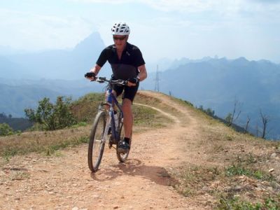 Alastair Locke Cycling on the  tour with redspokes