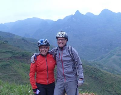 Berta & Michael Glodowski Cycling on the  tour with redspokes
