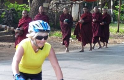 Keith & Pat Green Cycling on the  tour with redspokes