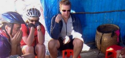 Phil Marshalsea Cycling on the  tour with redspokes