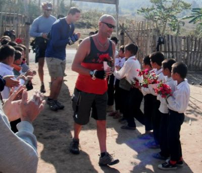 Rick Algar Cycling on the  tour with redspokes