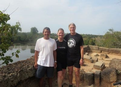 Brian and Lesley Corbett Cycling on the  tour with redspokes