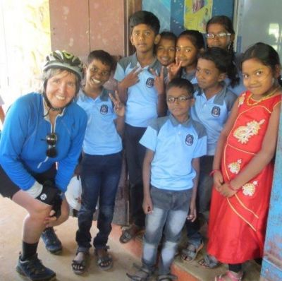 Wendy Holland Cycling on the  tour with redspokes