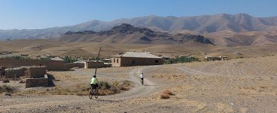 Cathy Cycling on the  tour with redspokes