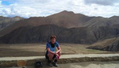 Christine Jackson Cycling on the  tour with redspokes