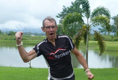 Quenon Claude Cycling on the  tour with redspokes