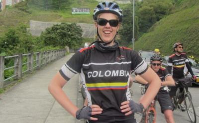 Hannah MacDonald Cycling on the  tour with redspokes