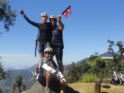 Joanne Bradley Cycling on the  tour with redspokes