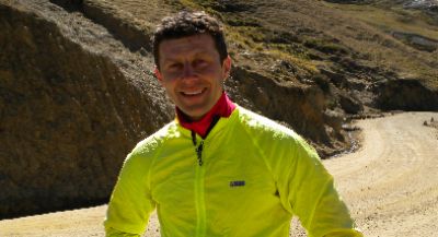 Nicolas Cheatle Cycling on the  tour with redspokes