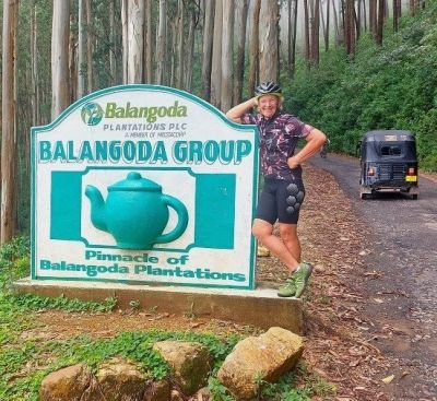 Muriel Thomson Cycling on the  tour with redspokes