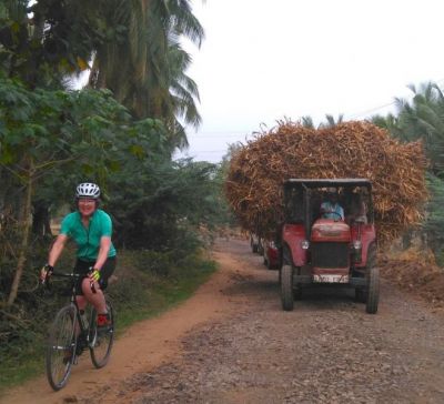 Nicky Crosby Cycling on the  tour with redspokes