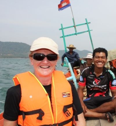 Kate Cammidge Cycling on the  tour with redspokes