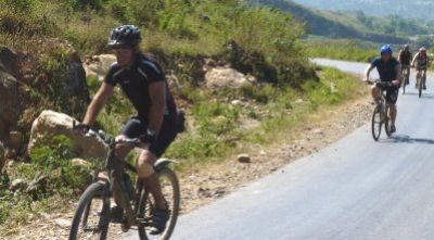 Stuart Butler Cycling on the  tour with redspokes