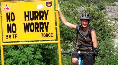 Wendy Morriseau Cycling on the  tour with redspokes